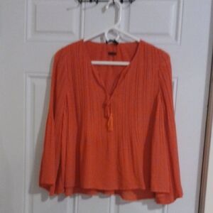 Elegant Orange Women's Blouse